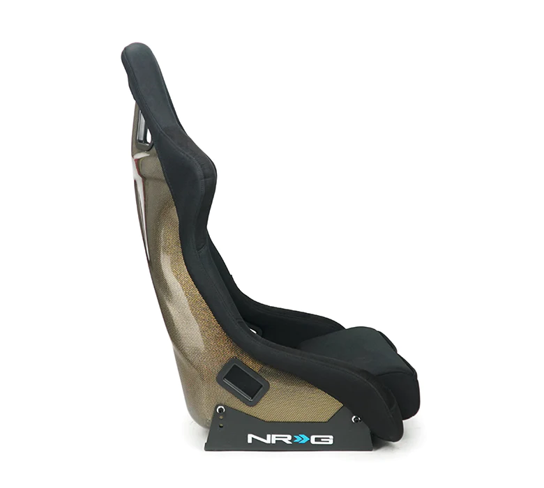 NRG Innovations - Carbon Fiber Bucket Seat - Large - Black/Gold Carbon Fiber Back - RSC-302CF/GD - NextGen Tuning