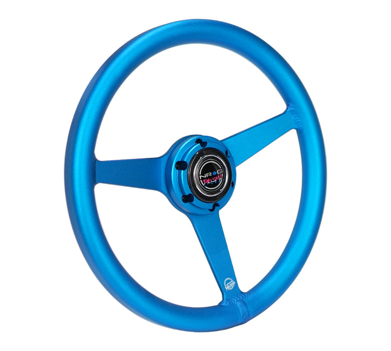 NRG Innovations x Prisma Lab - Aluminum Steering Wheel - Blue w/Solid Heritage Spokes - NextGen Tuning