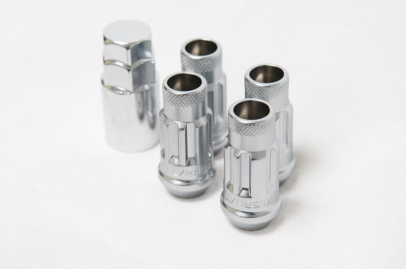 Muteki - SR48 Open End Locking Lug Nuts - Satin Silver - 12x1.50 - Set of 4 - NextGen Tuning