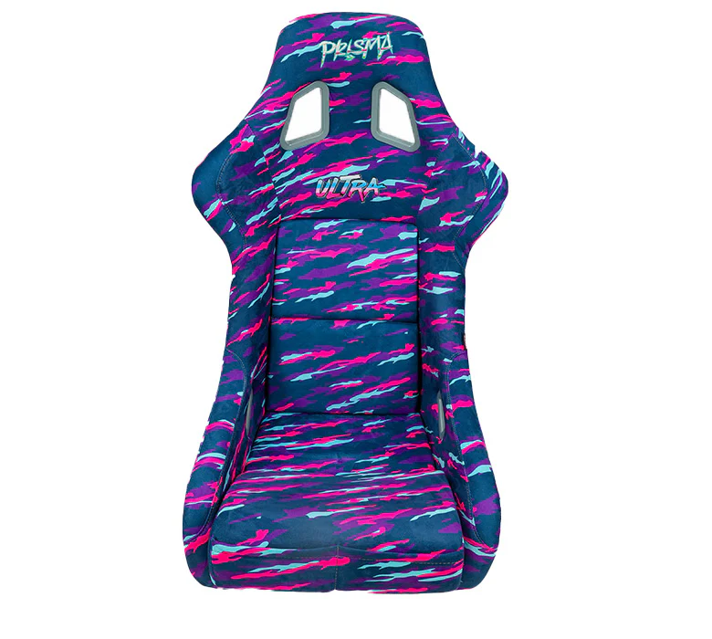 NRG Innovations - FRP Bucket Seat Battle Ultra Edition - Large - Battle Flag Print/Blue Sparkle Back - FRP-302-BATTLE-ULTRA - NextGen Tuning