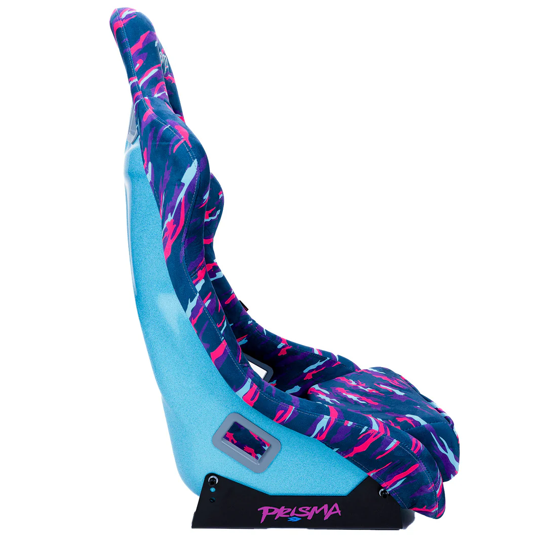 NRG Innovations - FRP Bucket Seat Battle Ultra Edition - Large - Battle Flag Print/Blue Sparkle Back - FRP-302-BATTLE-ULTRA - NextGen Tuning