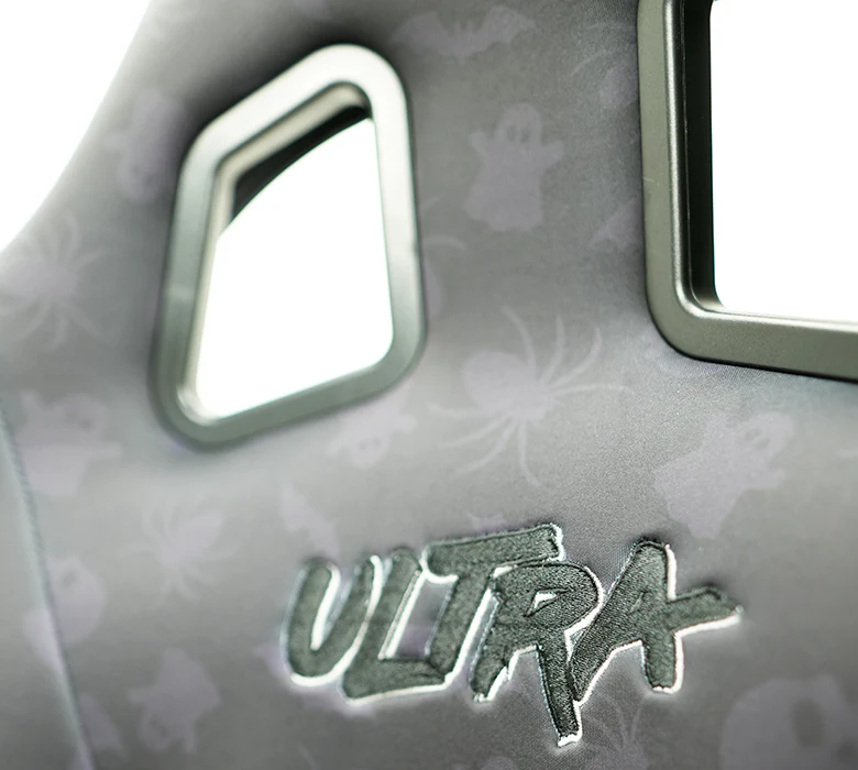 NRG Innovations - FRP Bucket Seat Spooky Edition - Large - Halloween Print/Orange Sparkle Back - FRP-302BK-SPOOKY - NextGen Tuning