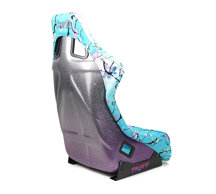 NRG Innovations - FRP Bucket Seat Blossom Ultra Edition - Large - Blossom Print/Gray to Purple Hombre Sparkled Back - NextGen Tuning