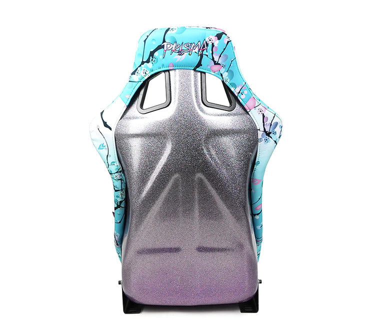 NRG Innovations - FRP Bucket Seat Blossom Ultra Edition - Large - Blossom Print/Gray to Purple Hombre Sparkled Back - NextGen Tuning