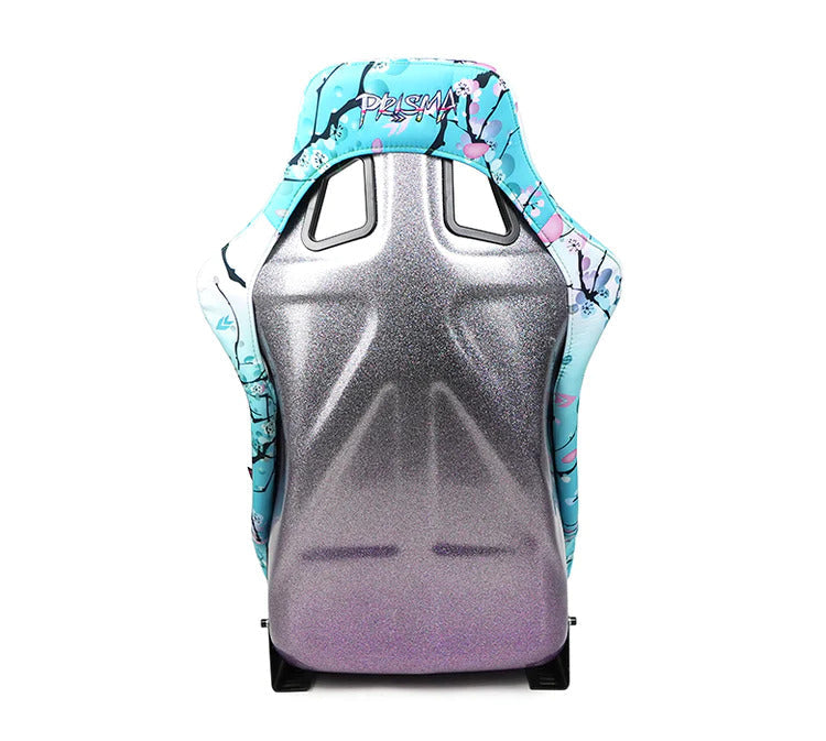 NRG Innovations - FRP Bucket Seat Blossom Ultra Edition - Medium - Blossom Print/Gray to Purple Hombre Sparkled Back - FRP-303BLOSSOM-ULTRA - NextGen Tuning