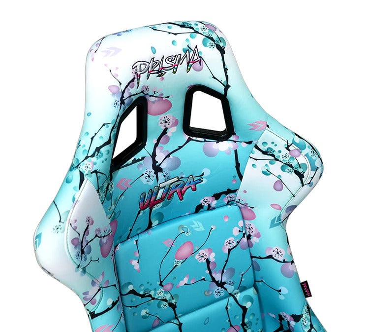 NRG Innovations - FRP Bucket Seat Blossom Ultra Edition - Large - Blossom Print/Gray to Purple Hombre Sparkled Back - NextGen Tuning