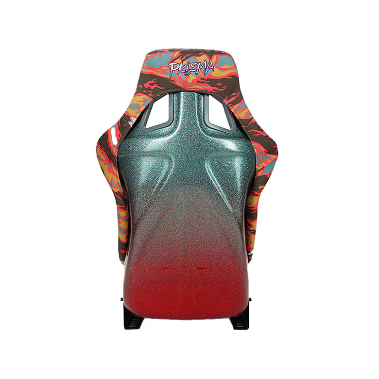 NRG Innovations - FRP Bucket Seat In4mation Collab Edition - Large - Sakura Tiger Print/Mixed Sparkle Back - FRP-302BR-IN4 - NextGen Tuning