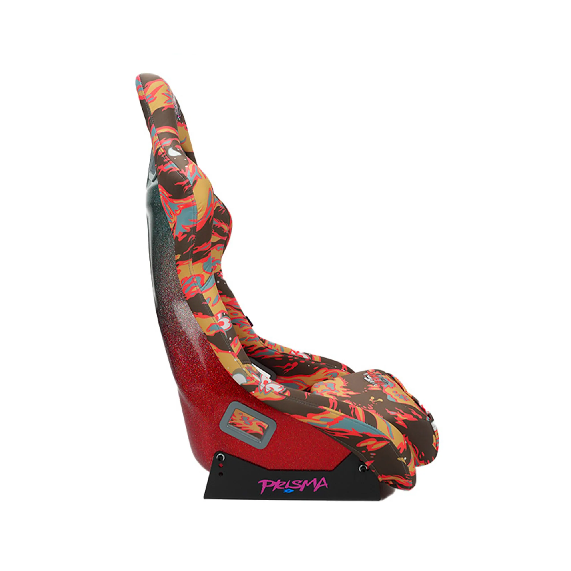 NRG Innovations - FRP Bucket Seat In4mation Collab Edition - Large - Sakura Tiger Print/Mixed Sparkle Back - FRP-302BR-IN4 - NextGen Tuning
