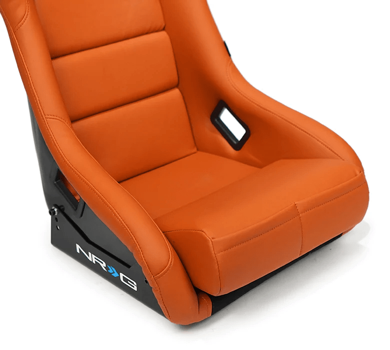 NRG Innovations - FRP Vinyl Bucket Seat - Large - Brown/Black Back - FRP-302BR-V - NextGen Tuning