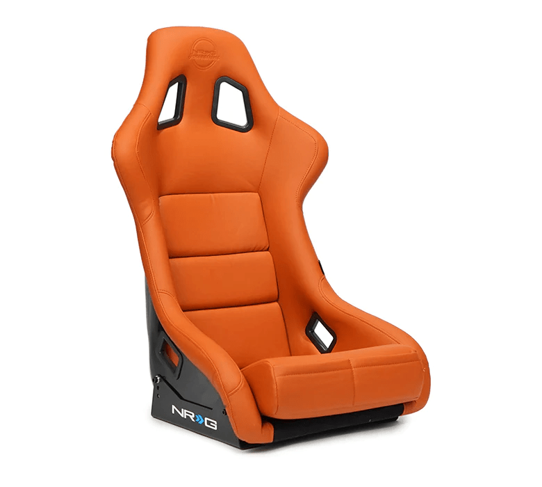 NRG Innovations - FRP Vinyl Bucket Seat - Large - Brown/Black Back - FRP-302BR-V - NextGen Tuning