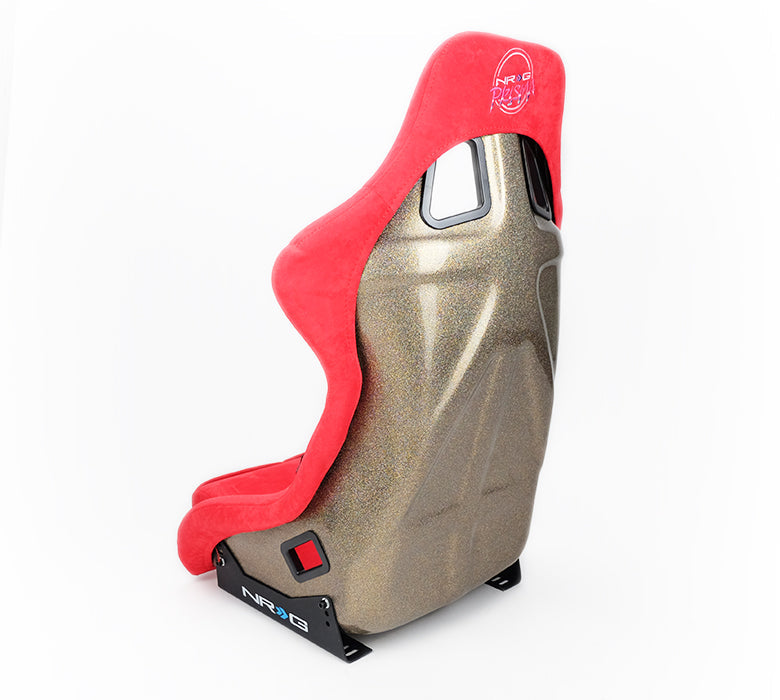 NRG Innovations - FRP Bucket Seat Ultra Edition - Large - Red/Gold Glitter Back - NextGen Tuning