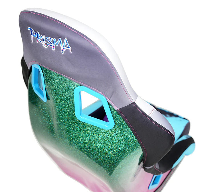 NRG Innovations - FRP Bucket Seat Retro Ultra Edition - Medium - Retro Print/Green to Pink Hombre Sparkled Back - NextGen Tuning