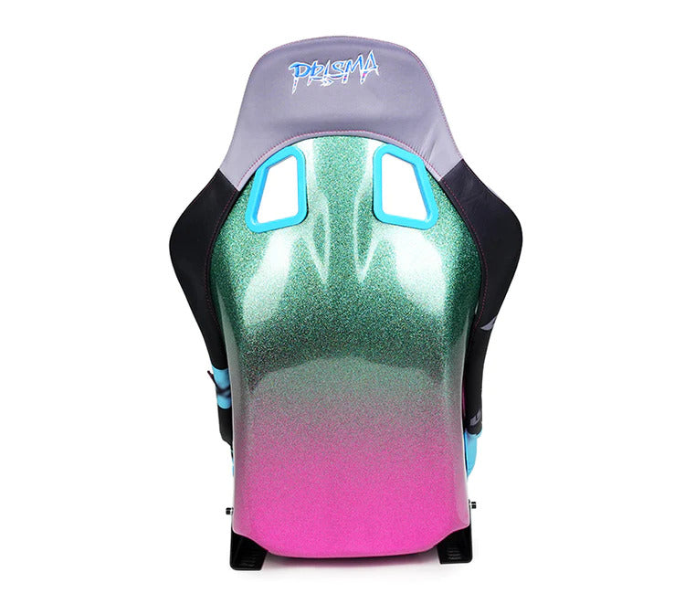 NRG Innovations - FRP Bucket Seat Retro Ultra Edition - Large - Retro Print/Green to Pink Hombre Sparkled Back - NextGen Tuning