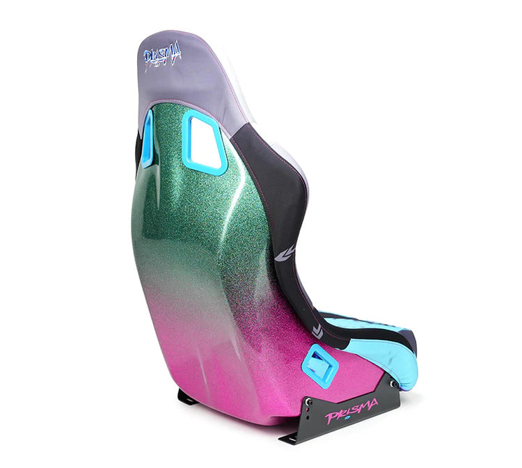 NRG Innovations - FRP Bucket Seat Retro Ultra Edition - Medium - Retro Print/Green to Pink Hombre Sparkled Back - NextGen Tuning