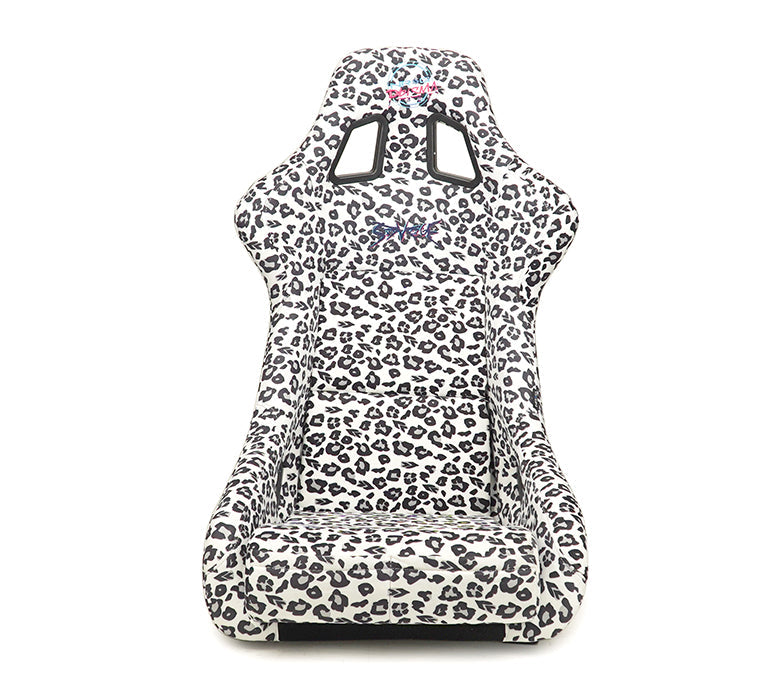 NRG Innovations - FRP Bucket Seat Savage Edition - Snow Leopard Print/White Pearlized Back - NextGen Tuning