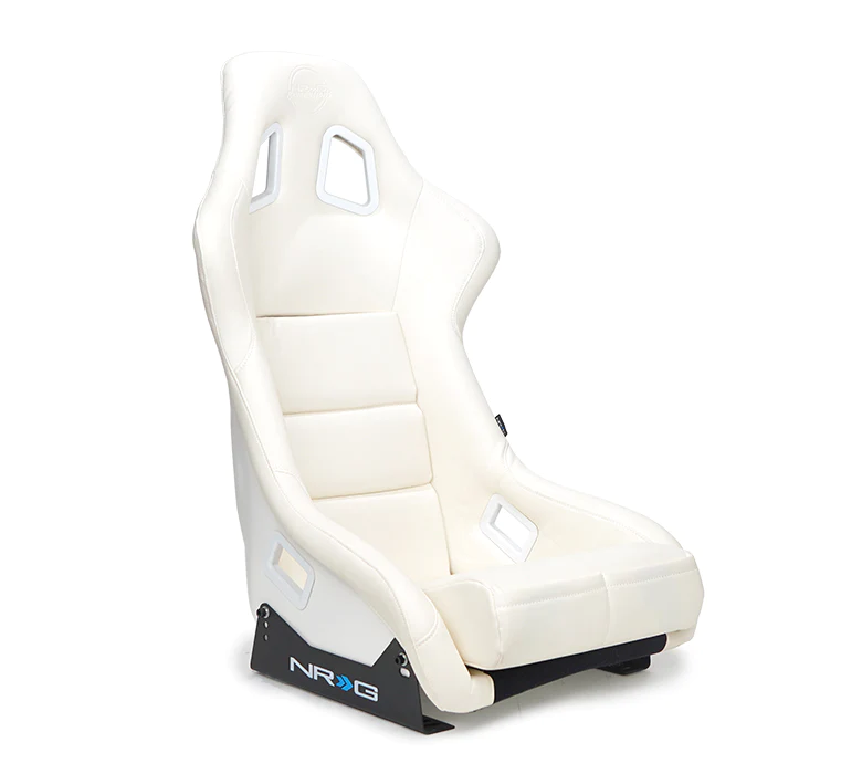 NRG Innovations - FRP Vinyl Bucket Seat - Large - White/White Back - FRP-302WT-V - NextGen Tuning