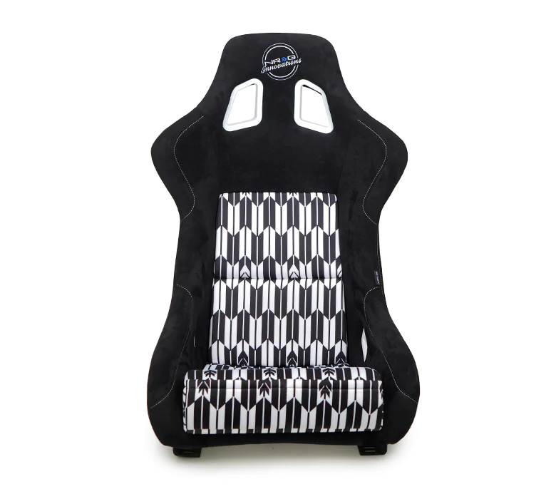 NRG Innovations - FRP Bucket Seat Yaba Print - Large - YAYA Design/White Back - FRP-302YABA - NextGen Tuning