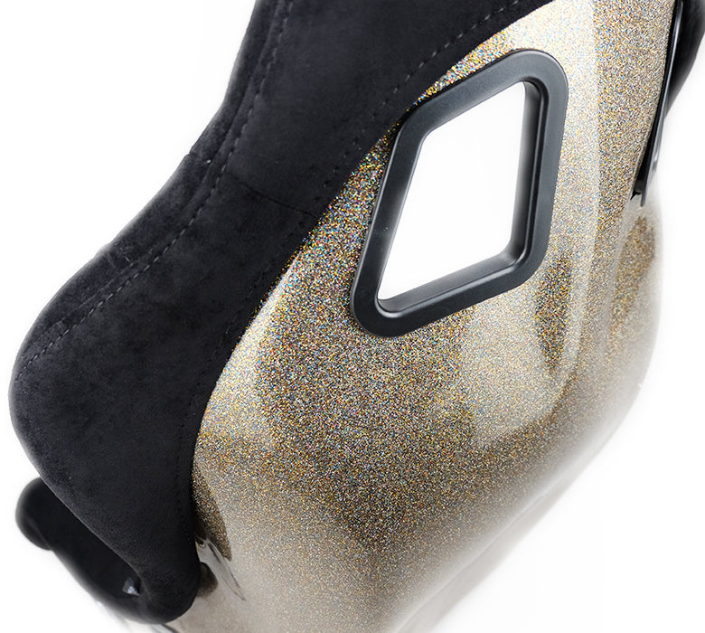 NRG Innovations - FRP Bucket Seat Ultra Edition - Medium - Black/Gold Mix Back - NextGen Tuning