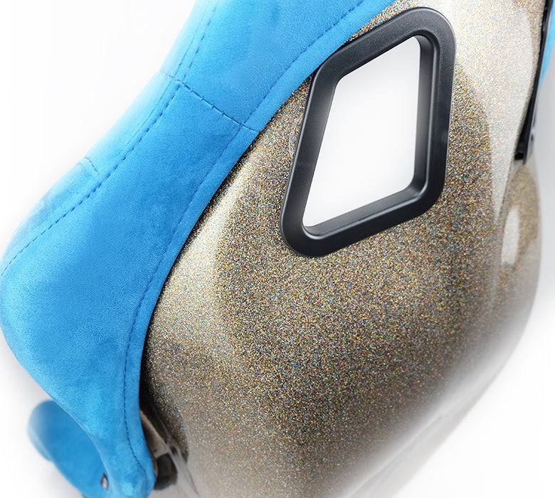NRG Innovations - FRP Bucket Seat Ultra Edition - Medium - Blue/Gold Mix Back - NextGen Tuning