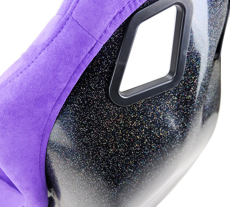 NRG Innovations - FRP Bucket Seat Prisma Edition - Medium - Purple Alcantara/Pearlized Back - NextGen Tuning