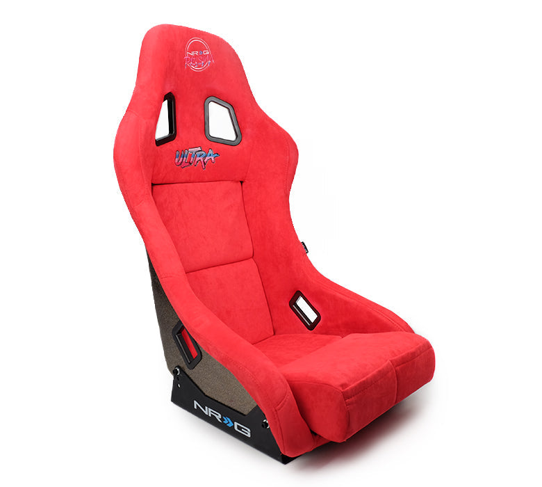 NRG Innovations - FRP Bucket Seat Ultra Edition - Medium - Red Alcantara/Gold Mix Back - NextGen Tuning