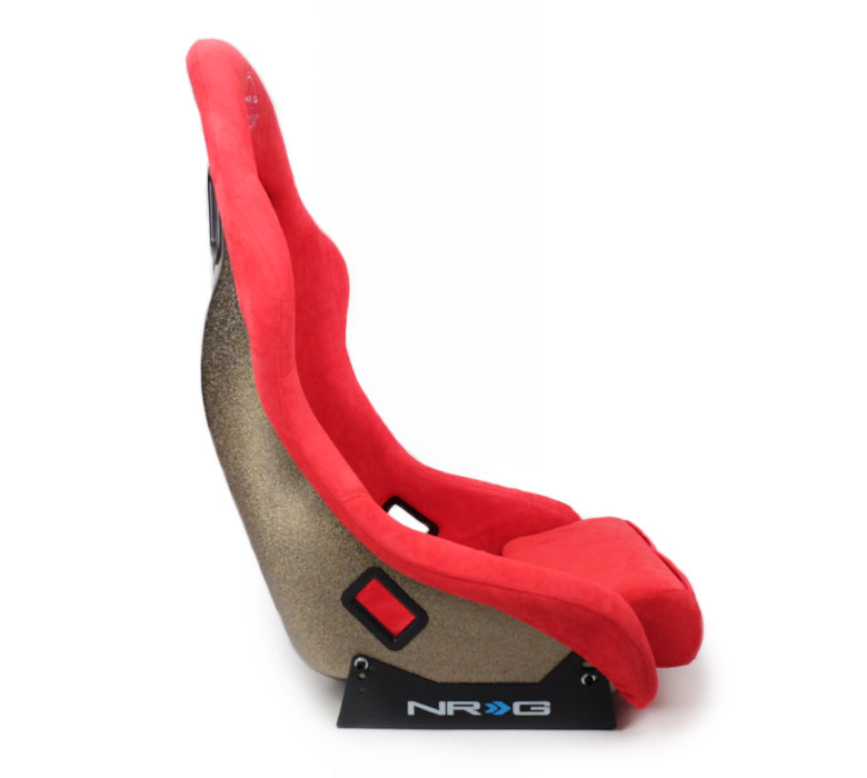 NRG Innovations - FRP Bucket Seat Ultra Edition - Medium - Red Alcantara/Gold Mix Back - NextGen Tuning