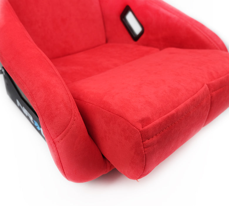 NRG Innovations - FRP Bucket Seat Ultra Edition - Medium - Red Alcantara/Gold Mix Back - NextGen Tuning