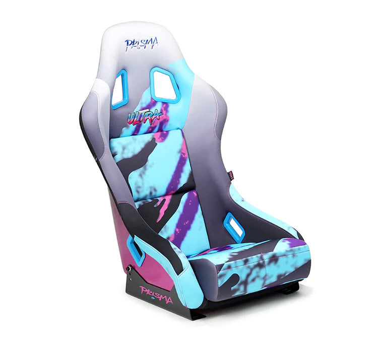 NRG Innovations - FRP Bucket Seat Retro Ultra Edition - Medium - Retro Print/Green to Pink Hombre Sparkled Back - NextGen Tuning