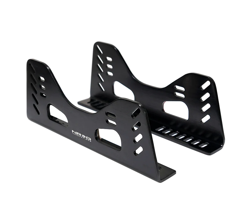 NRG Innovations - Tall High Grade Aluminum Side Mount Brackets - Black - NextGen Tuning