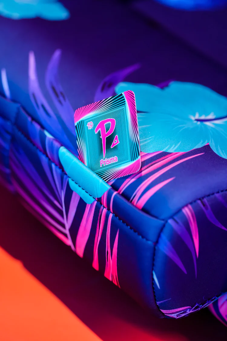 NRG Innovations - FRP Bucket Seat Pina Edition - Large - Invert Tropical Print/Purple Pearlized Back - NextGen Tuning