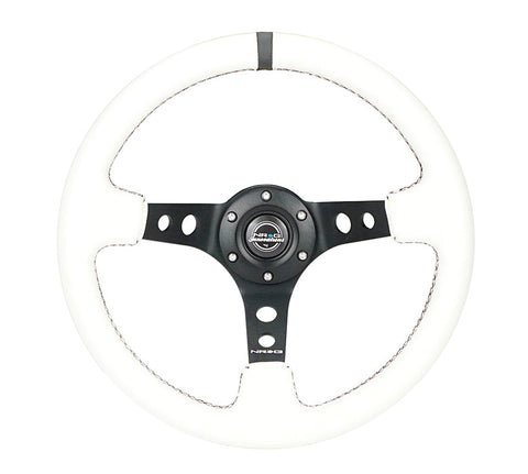 NRG   350mm ステアリング 白 NRG Innovations - Reinforced Series Steering Wheel - White