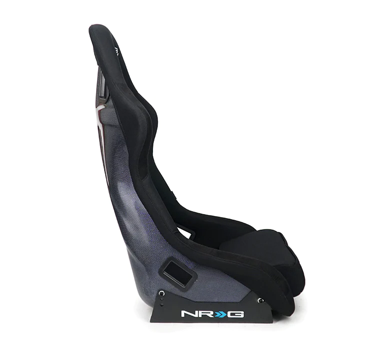 NRG Innovations - Carbon Fiber Bucket Seat - Large - Black/Blue Carbon Fiber Back - RSC-302CF/BL - NextGen Tuning