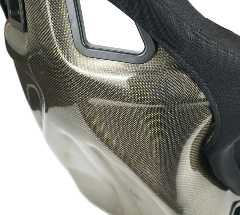 NRG Innovations - Carbon Fiber Bucket Seat - Large - Black/Gold Carbon Fiber Back - RSC-302CF/GD - NextGen Tuning