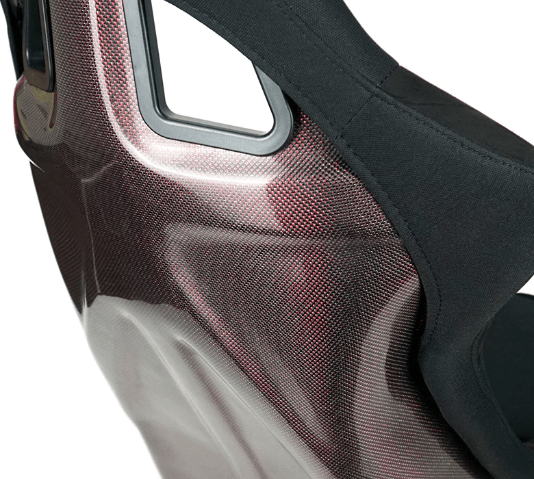 NRG Innovations - Carbon Fiber Bucket Seat - Large - Black/Red Carbon Fiber Back - RSC-302CF/RD - NextGen Tuning
