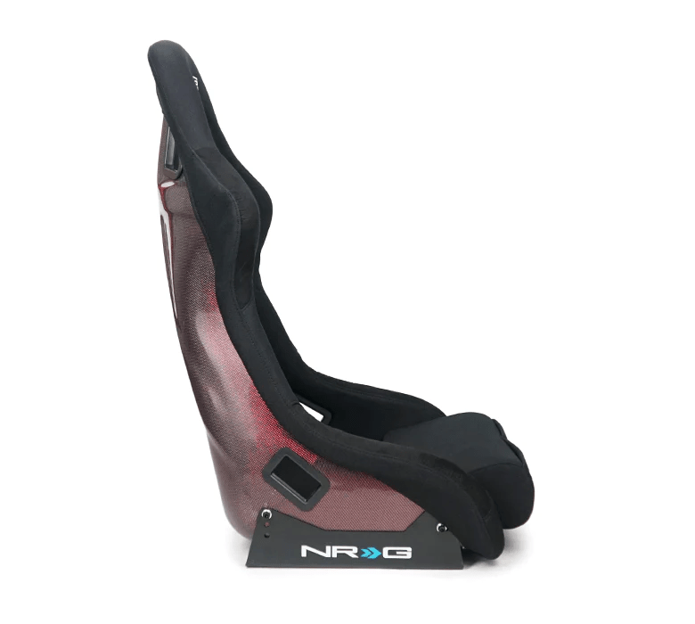 NRG Innovations - Carbon Fiber Bucket Seat - Large - Black/Red Carbon Fiber Back - RSC-302CF/RD - NextGen Tuning