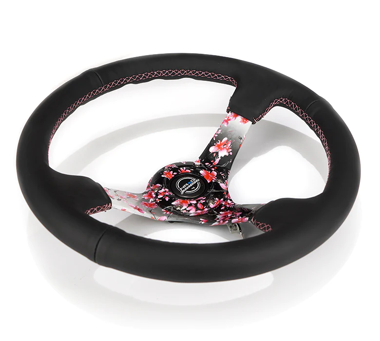 NRG Innovations - Reinforced Series Steering Wheel - Black Leather NRG Innovations - Reinforced Series Steering Wheel - Black Leather