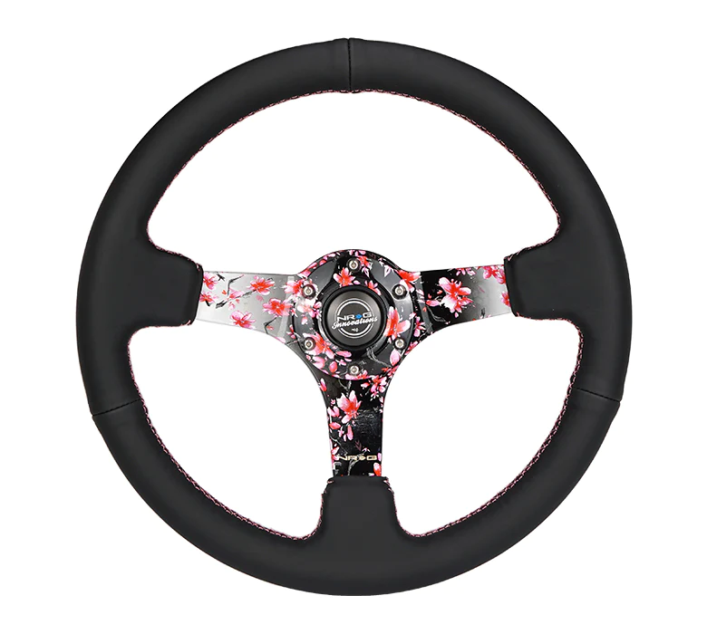 NRG Innovations - Reinforced Series Steering Wheel - Black Leather NRG Innovations - Reinforced Series Steering Wheel - Black Leather