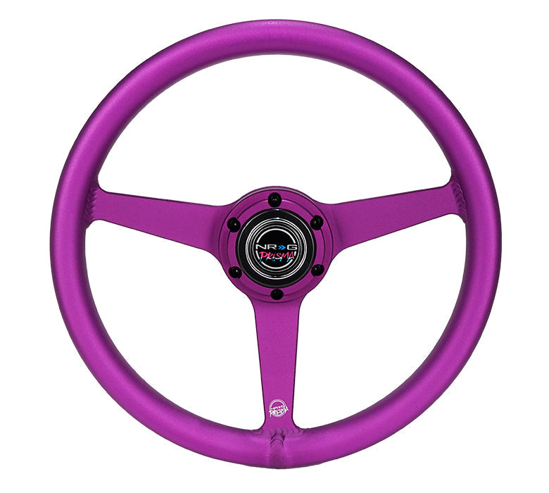 NRG Innovations x Prisma Lab - Aluminum Steering Wheel - Purple w/Solid Heritage Spokes - NextGen Tuning
