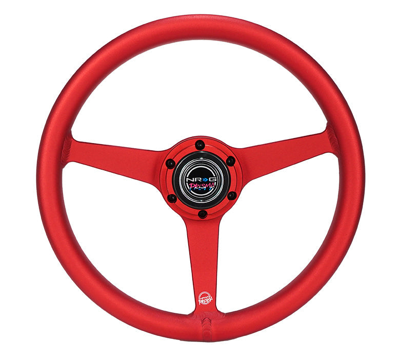 NRG Innovations x Prisma Lab - Aluminum Steering Wheel - Red w/Solid Heritage Spokes - NextGen Tuning