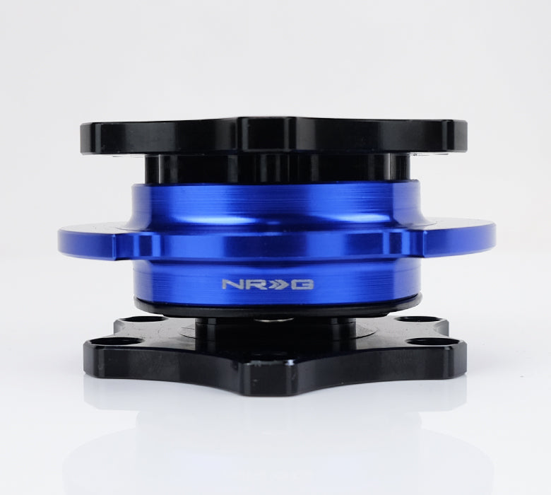 NRG Innovations - R2.0 SFI Key Way Type Quick Release - Shiny Black Body / Shiny Blue Ring - NextGen Tuning