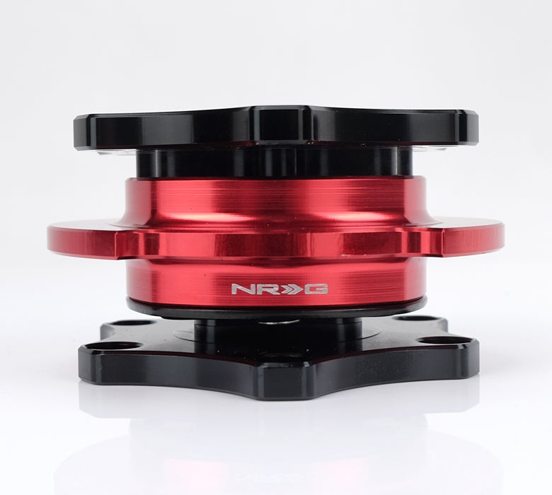 NRG Innovations - R200 SFI Key Way Type Quick Release - Shinny Black Body / Red Shinny Ring - NextGen Tuning