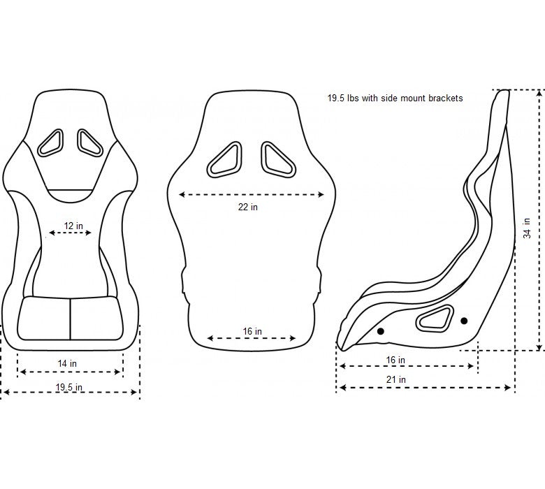 NRG Innovations - FRP Bucket Seat Ultra Edition - Medium - Gray/Gold Mix Back - NextGen Tuning