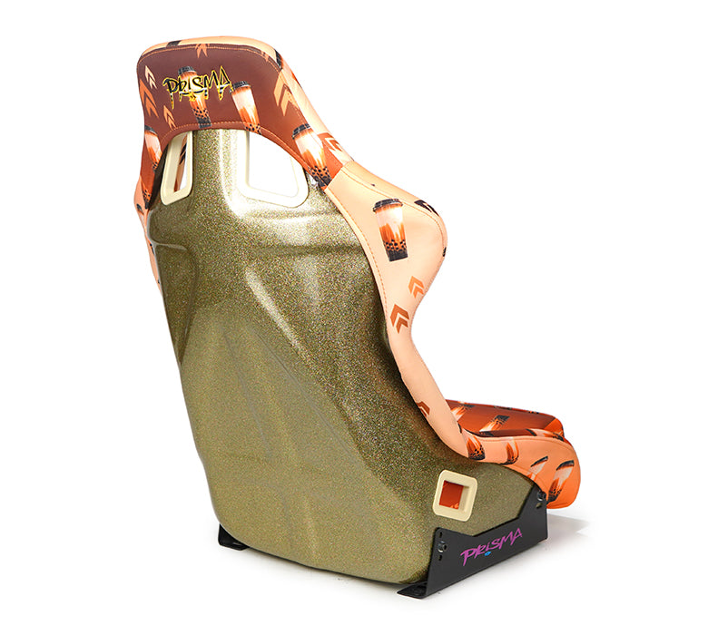 NRG Innovations - FRP Bucket Seat Boba Edition - Medium - Brown Sugar Boba Print/Gold Sparkled Back - FRP-303-BOBA - NextGen Tuning