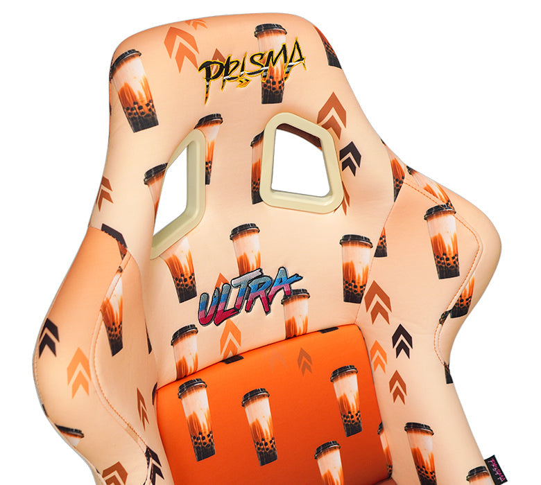 NRG Innovations - FRP Bucket Seat Boba Edition - Medium - Brown Sugar Boba Print/Gold Sparkled Back - FRP-303-BOBA - NextGen Tuning