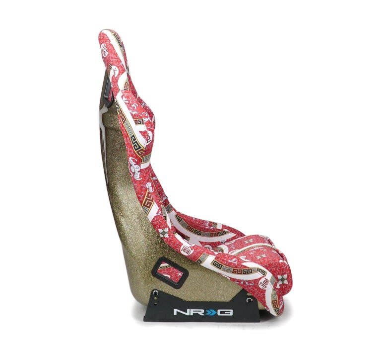 NRG Innovations - FRP Bucket Seat Dynasty Edition - Large - Oriental Longivity Plate/Gold Pearlized Back - NextGen Tuning