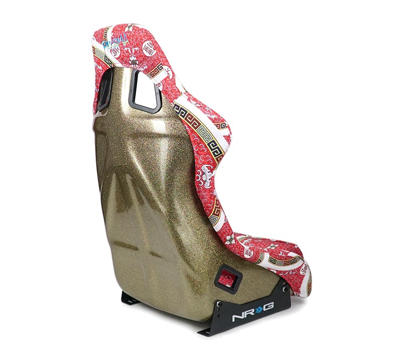 NRG Innovations - FRP Bucket Seat Dynasty Edition - Large - Oriental Longivity Plate/Gold Pearlized Back - NextGen Tuning