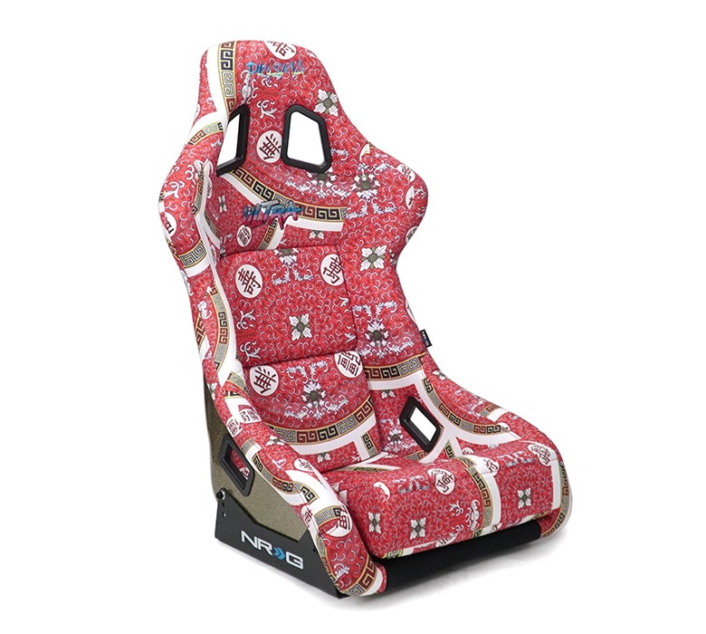 NRG Innovations - FRP Bucket Seat Dynasty Edition - Large - Oriental Longivity Plate/Gold Pearlized Back - NextGen Tuning
