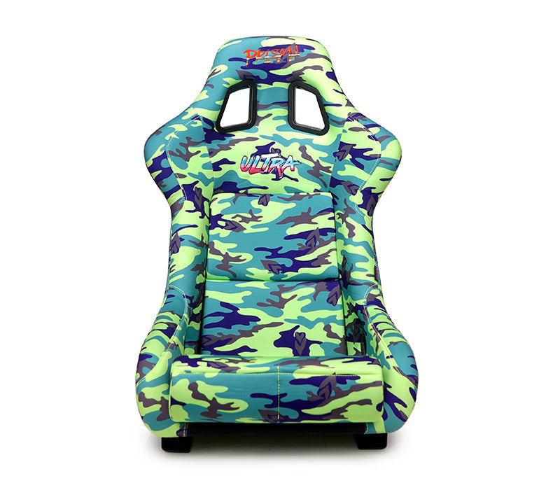 NRG Innovations - FRP Bucket Seat GIJ Edition - Medium - Green Camo Print/Green Pearlized Back - NextGen Tuning