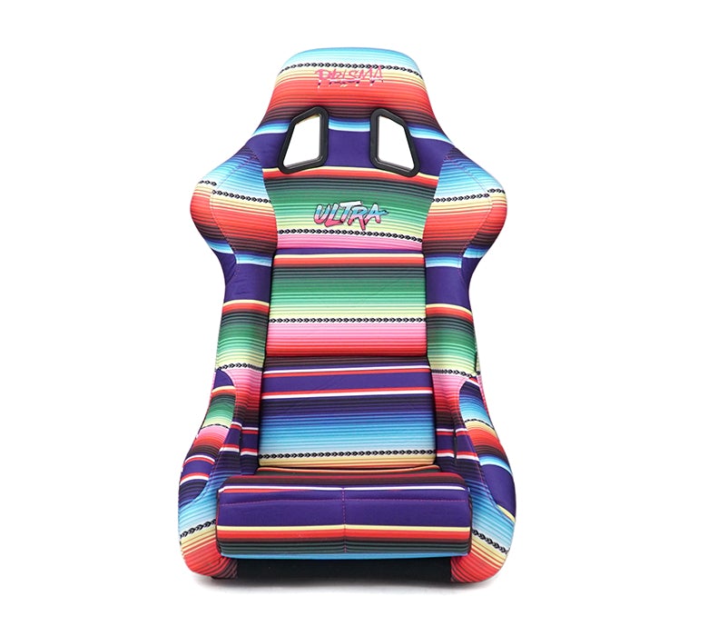 NRG Innovations - FRP Bucket Seat Mexicali Edition - Large - Serape Print/Red Pearlized Back - NextGen Tuning