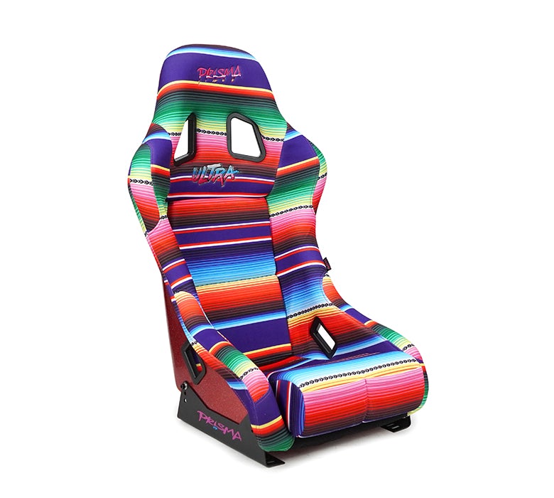 NRG Innovations - FRP Bucket Seat Mexicali Edition - Medium - Serape Print/Red Pearlized Back - FRP-303-MEXICALI - NextGen Tuning